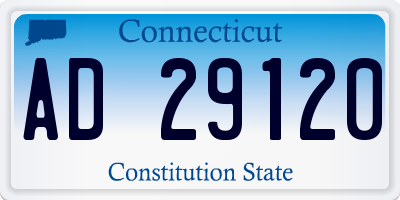 CT license plate AD29120