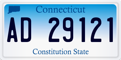 CT license plate AD29121