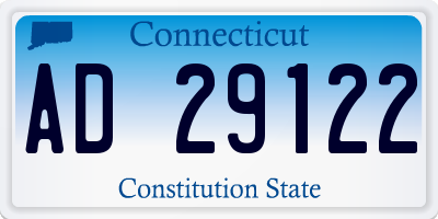 CT license plate AD29122