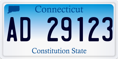 CT license plate AD29123