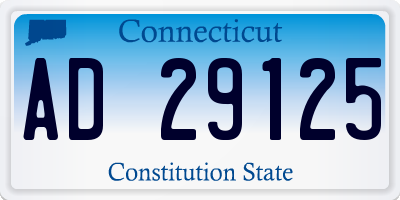 CT license plate AD29125