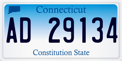 CT license plate AD29134