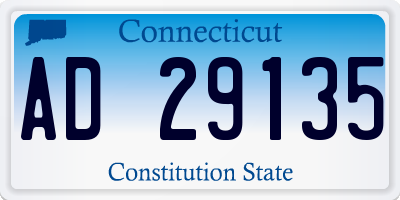 CT license plate AD29135