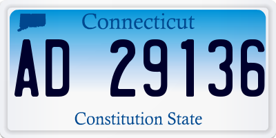 CT license plate AD29136