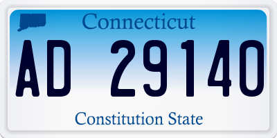 CT license plate AD29140