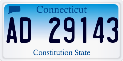 CT license plate AD29143