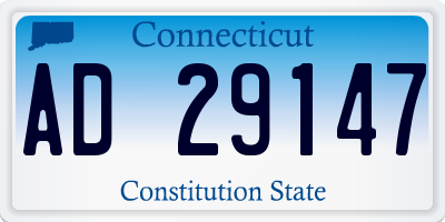 CT license plate AD29147