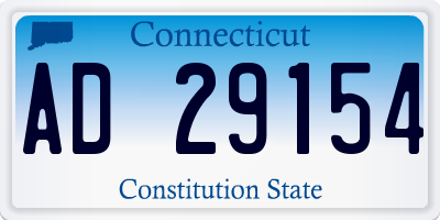 CT license plate AD29154