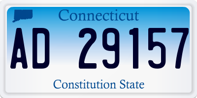 CT license plate AD29157