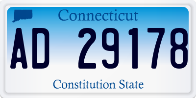 CT license plate AD29178