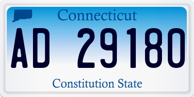 CT license plate AD29180