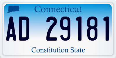 CT license plate AD29181