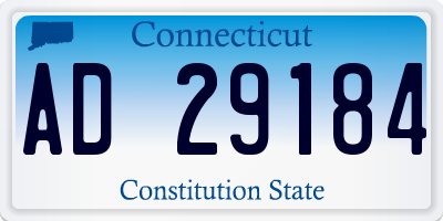 CT license plate AD29184