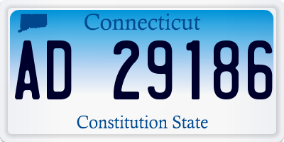CT license plate AD29186