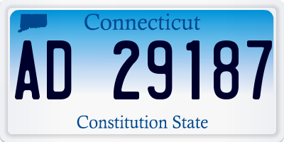 CT license plate AD29187