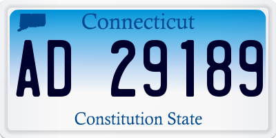 CT license plate AD29189