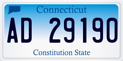 CT license plate AD29190