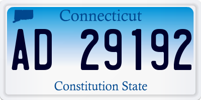 CT license plate AD29192
