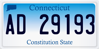 CT license plate AD29193