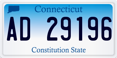 CT license plate AD29196
