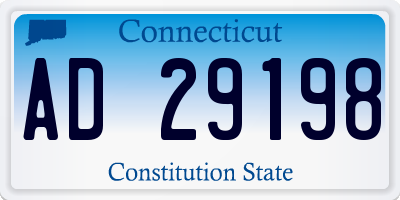 CT license plate AD29198