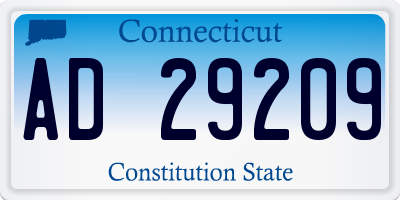 CT license plate AD29209