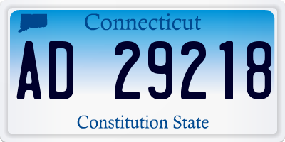 CT license plate AD29218