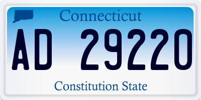 CT license plate AD29220