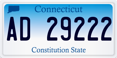 CT license plate AD29222