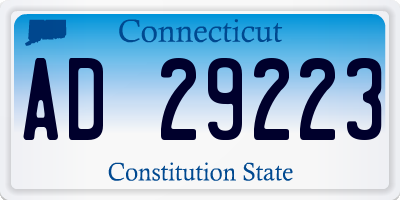 CT license plate AD29223