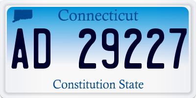 CT license plate AD29227