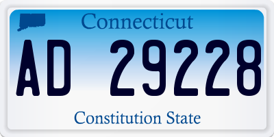 CT license plate AD29228