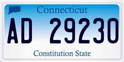 CT license plate AD29230