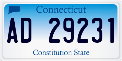 CT license plate AD29231