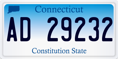 CT license plate AD29232
