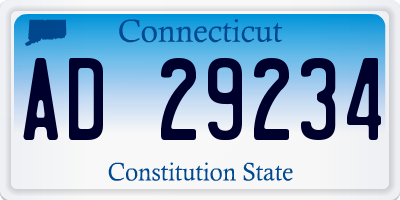 CT license plate AD29234