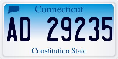 CT license plate AD29235