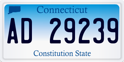 CT license plate AD29239