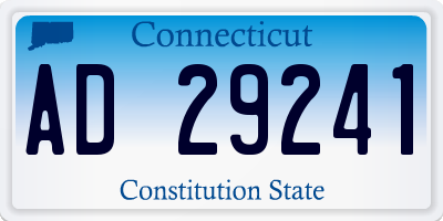CT license plate AD29241
