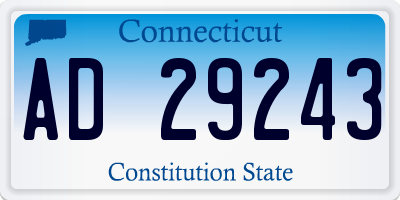 CT license plate AD29243