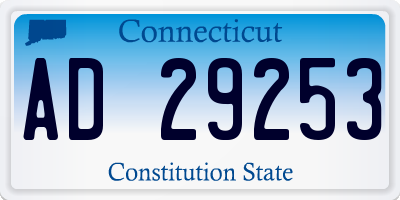 CT license plate AD29253