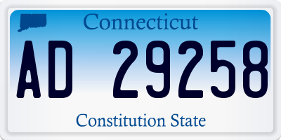 CT license plate AD29258