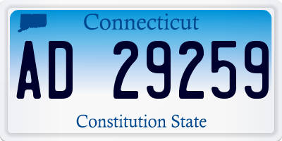 CT license plate AD29259