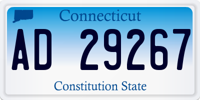 CT license plate AD29267