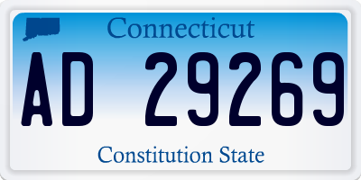 CT license plate AD29269