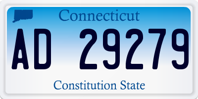 CT license plate AD29279