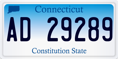 CT license plate AD29289