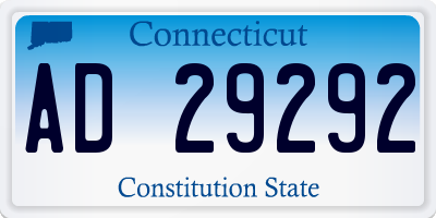 CT license plate AD29292
