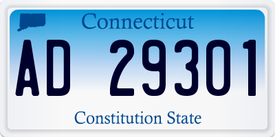 CT license plate AD29301