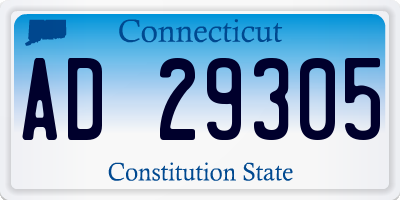 CT license plate AD29305